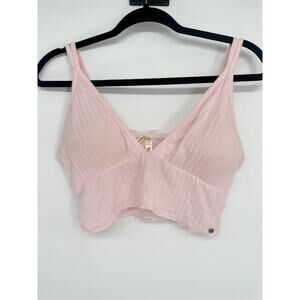 Lucky Brand Pink Wireless Bra Bralette Padded Pullover Lace Size Medium